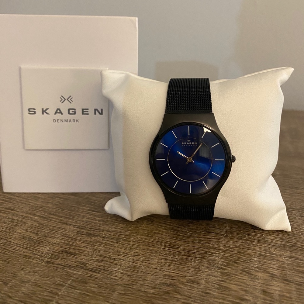 Skagen Men’s Black Mesh Watch 67722, Brand New